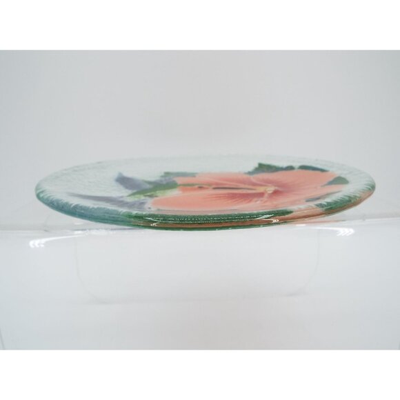 Peggy Karr Fused Art Glass 8" Hummingbird Plate with Box - Picture 10 of 12